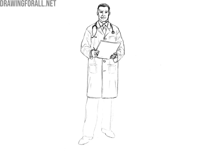Add details to the doctor’s outfit