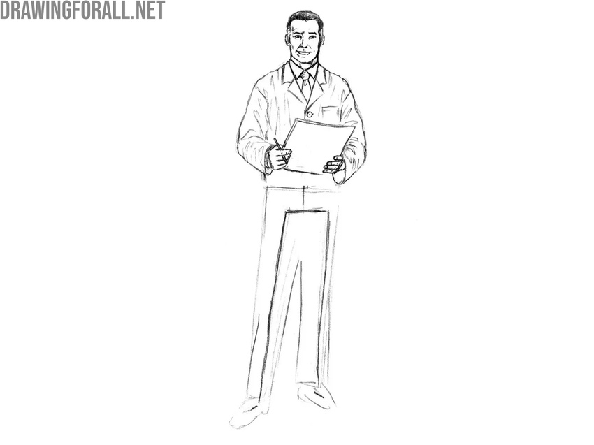 Add details and folds to the coat