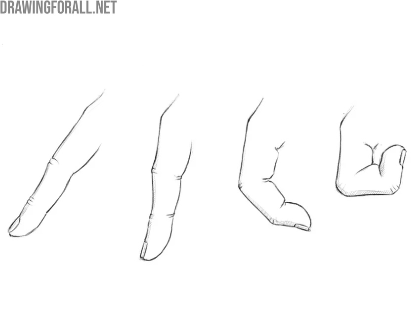 Example drawings of finger bends