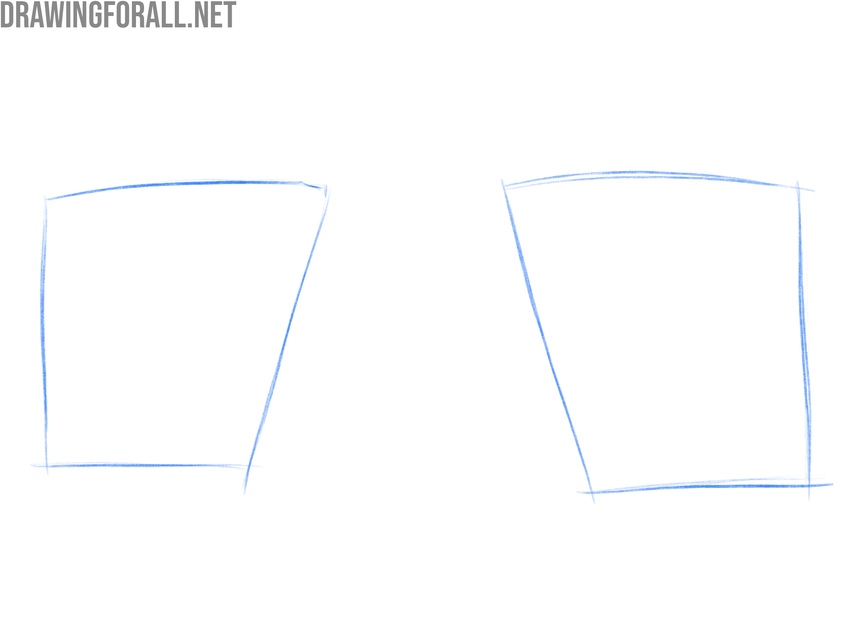 Sketch the main mass of the fist