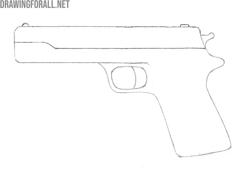 Sketch the front and rear sights
