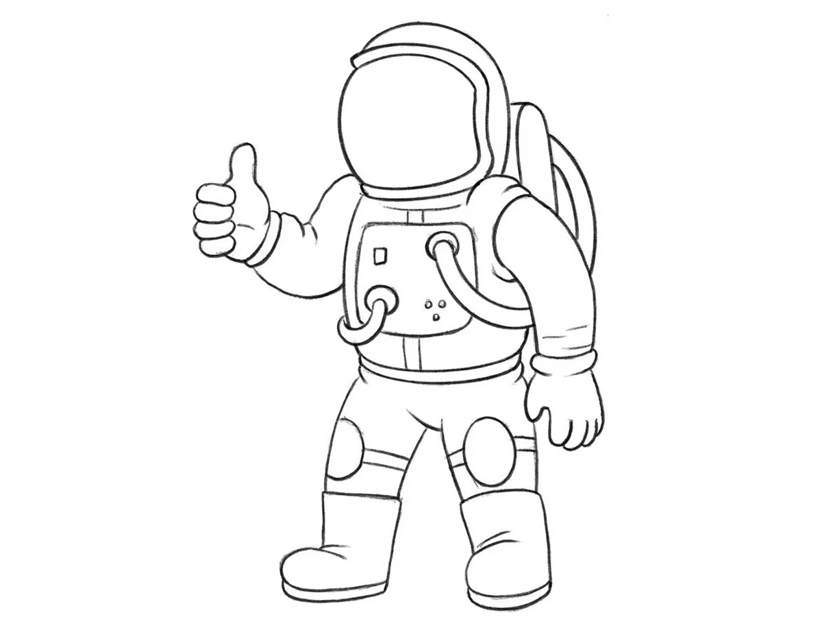 how to draw a cartoon astronaut featured image