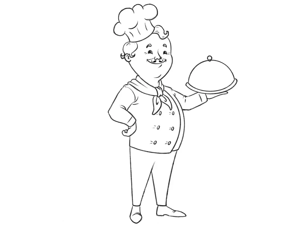 how to draw a cartoon cook featured image
