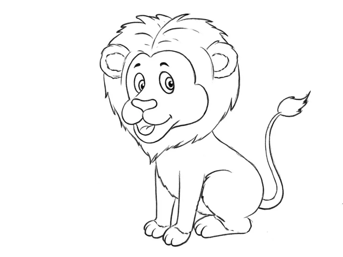 how to draw a cartoon lion featured image