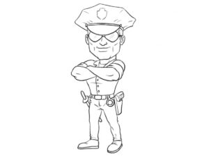 how to draw a cartoon police officer featured image