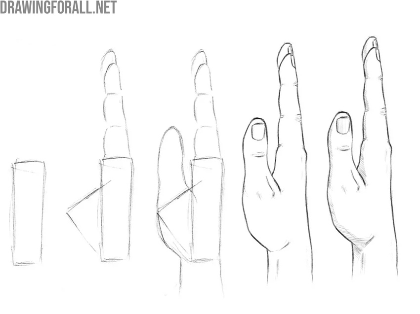 How to draw a hand from the side