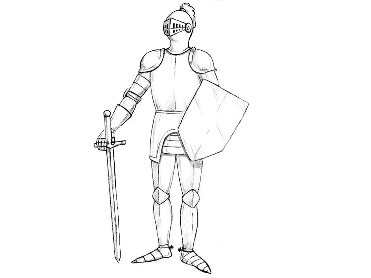 how to draw a knight in plate armor featured image