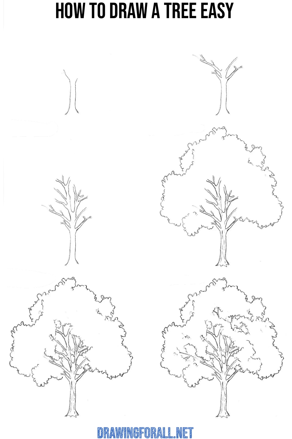 how to draw a tree easy