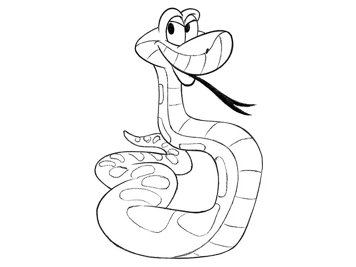 how to draw kaa from the jungle book featured image