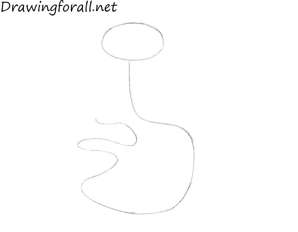 Sketch Kaa’s head and body guides