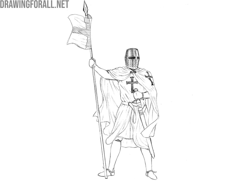 Draw shadows on the knight helmet