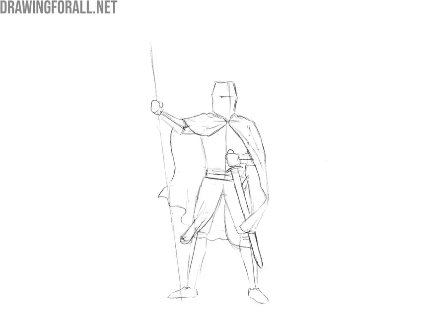 Sketch the clothing and equipment