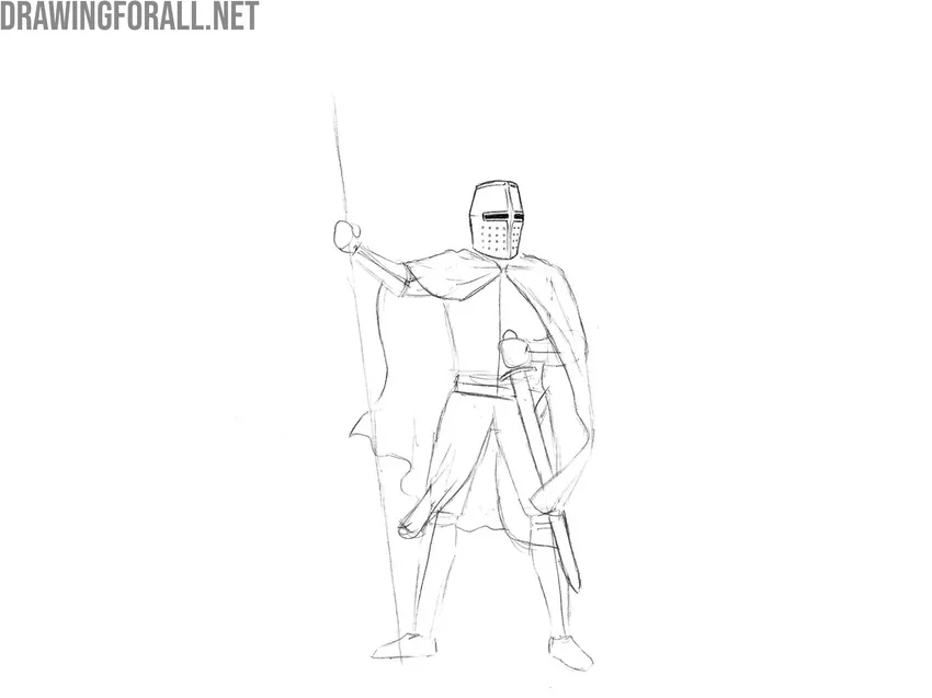 Refine the medieval warrior’s helmet