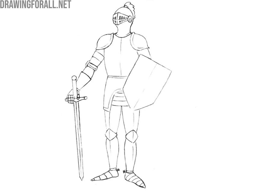 Refine the knight’s legs and foot armor