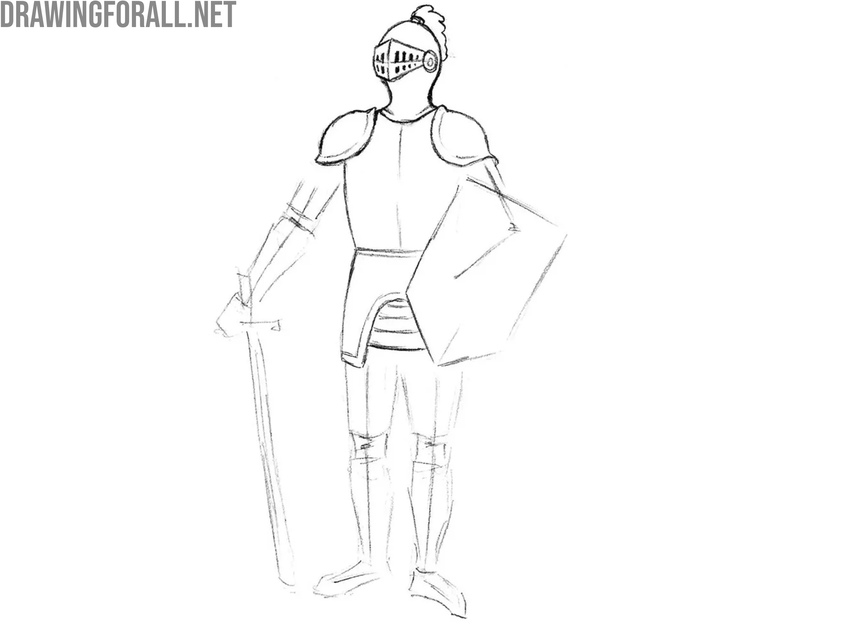 Draw the fauld and tassets armor