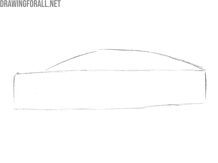 Draw the roof of the Lamborghini