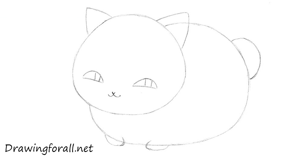 Draw the face of the maneki neko