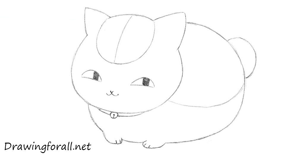 Draw the maneki neko patterns and collar