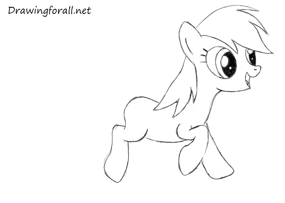 Clean and refine Rainbow Dash drawing
