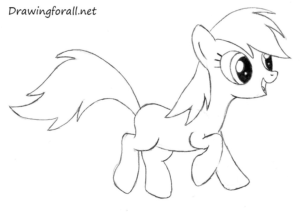 Draw the tail of Rainbow Dash