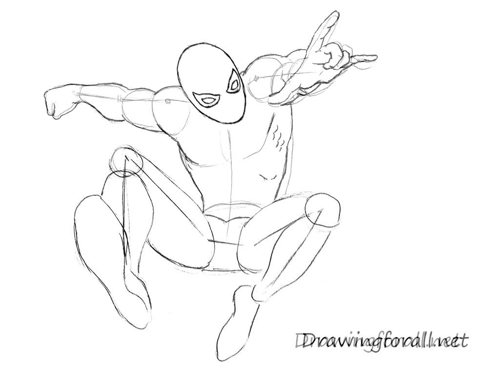 Outline the character‘s upper body