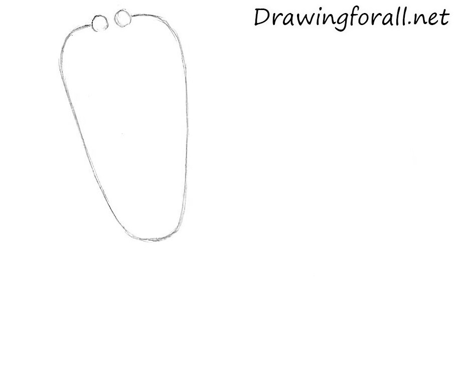 Sketch the ear tubes of the stethoscope