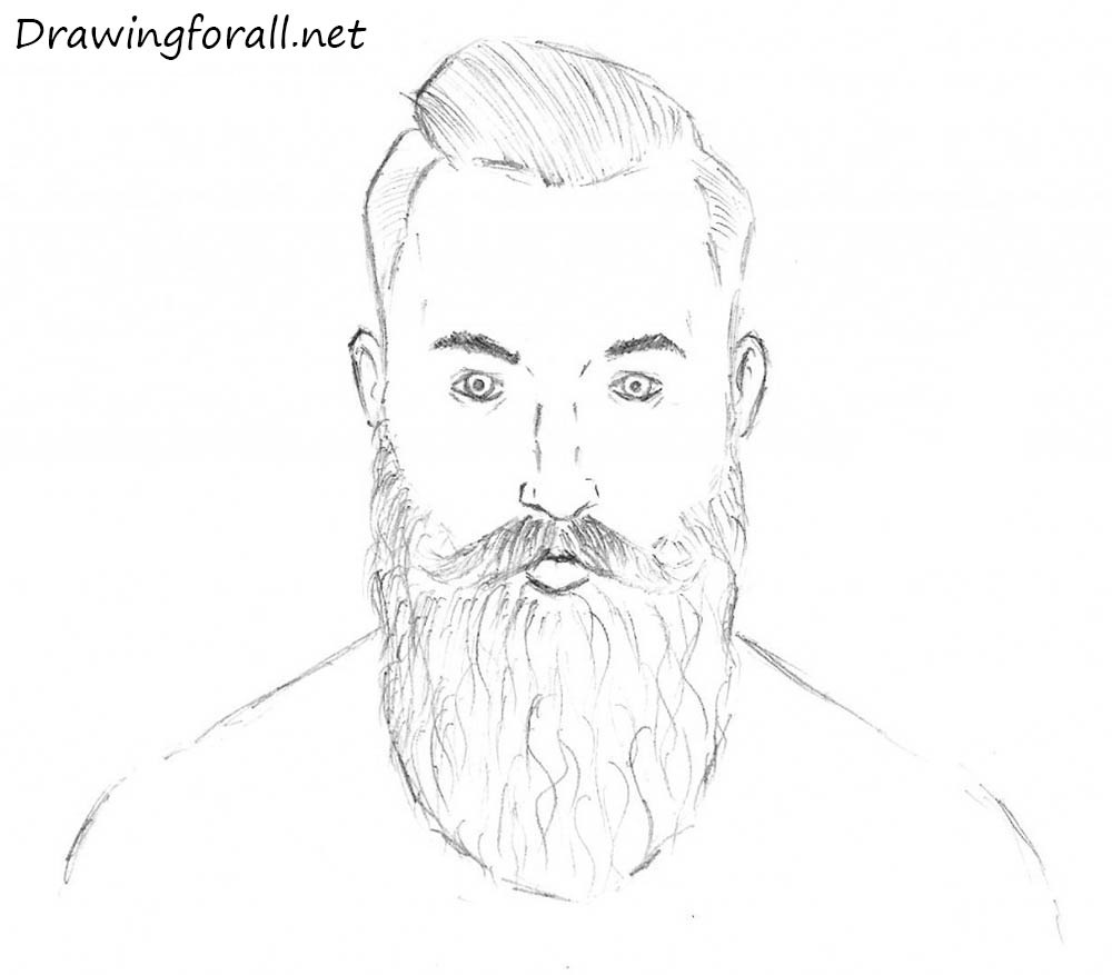 how to draw a bearded man