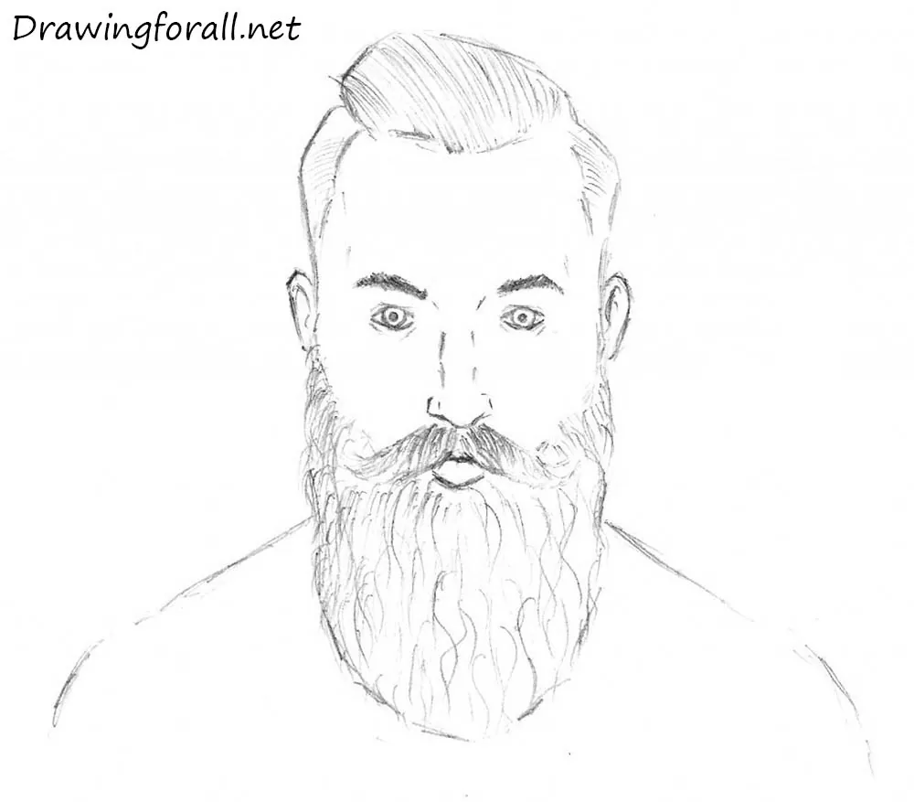 how to draw a bearded man