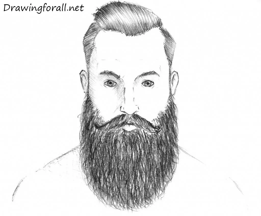 how to draw a beard