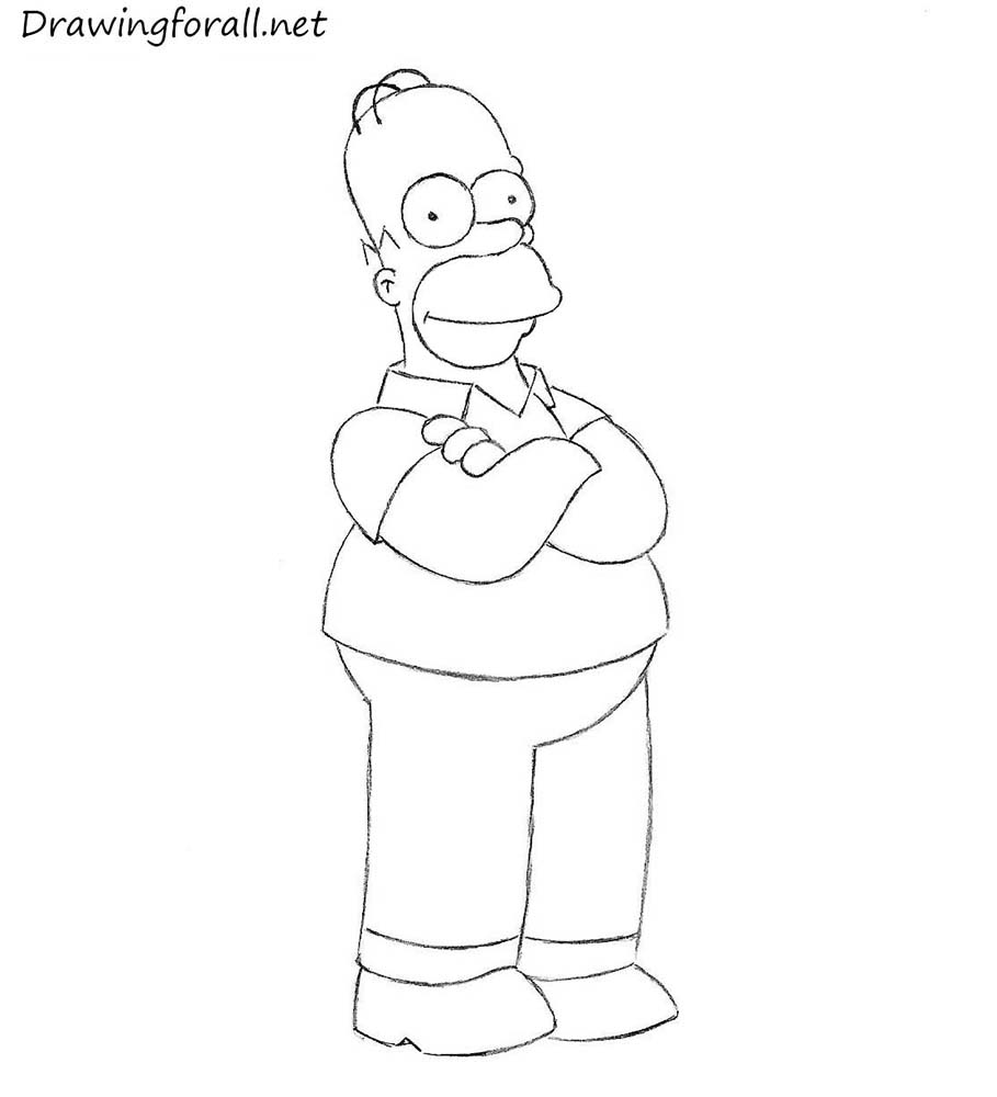 how to draw homer simpson