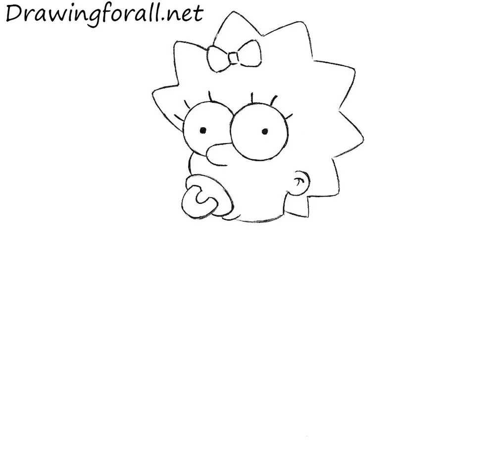 Maggie Simpson step by step drawing