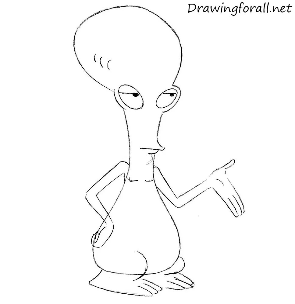 how to draw Roger from American Dad
