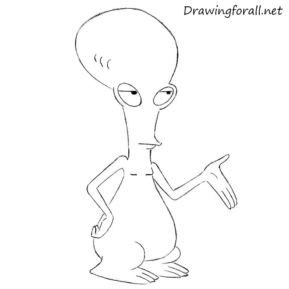 How to Draw Roger from American Dad