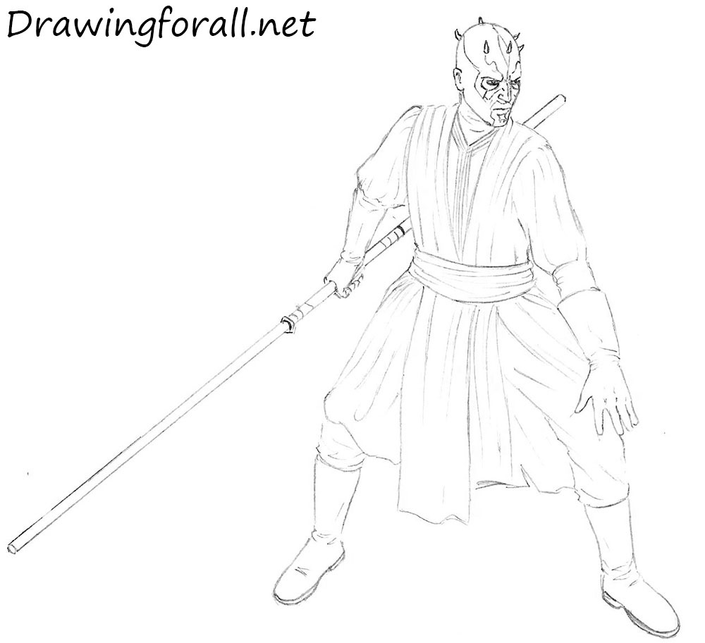how to draw darth maul