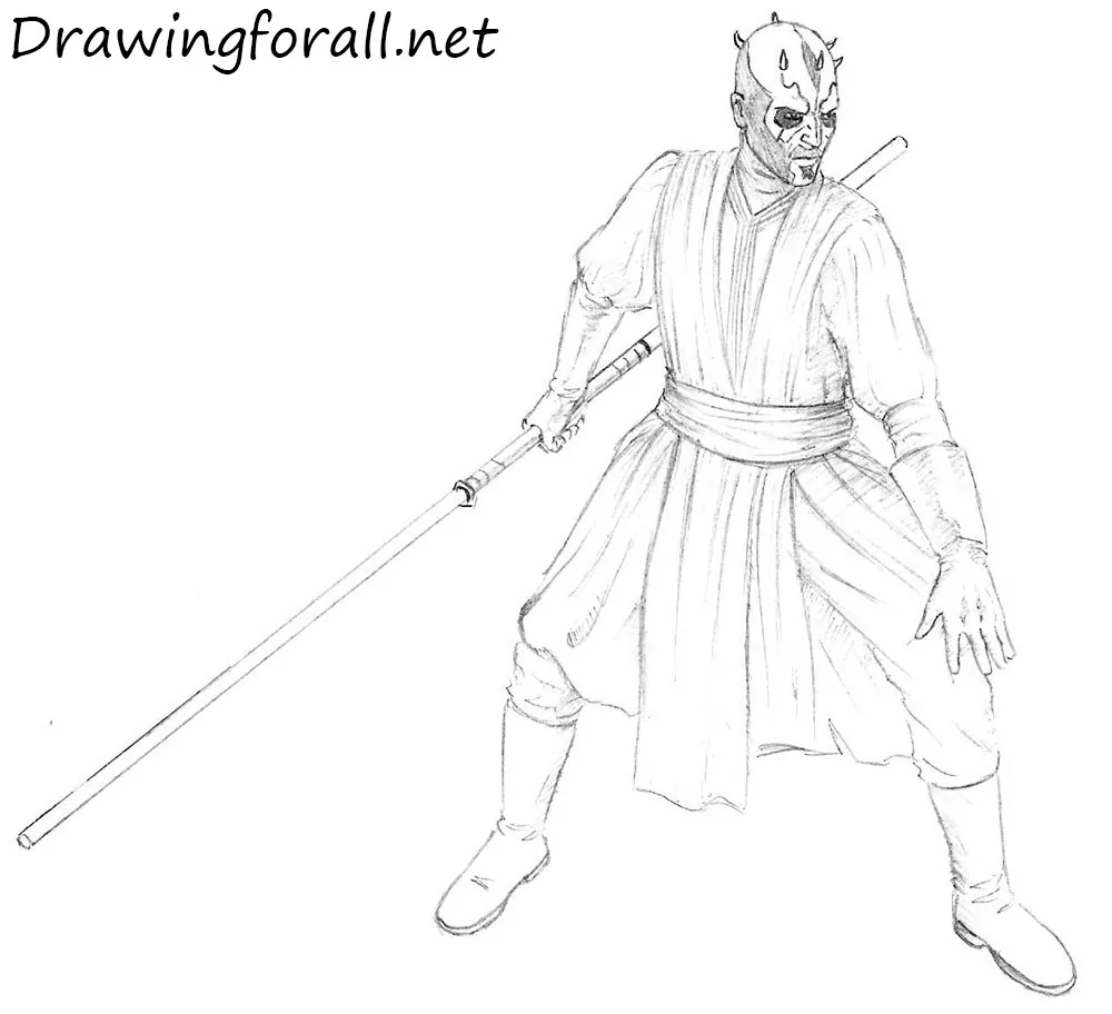 how to draw darth maul
