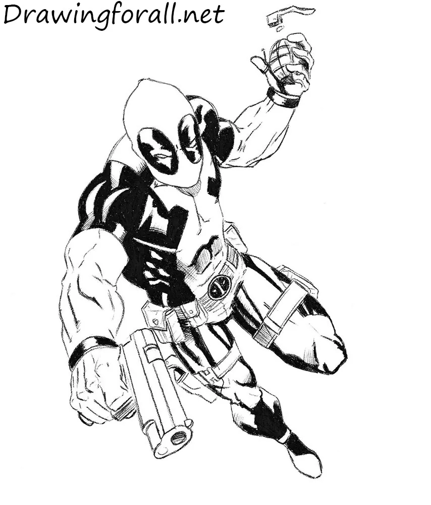 Full Size Of Deadpool Drawing In Pencil Images Cartoon, HD Png Download ,  Transparent Png Image - PNGitem