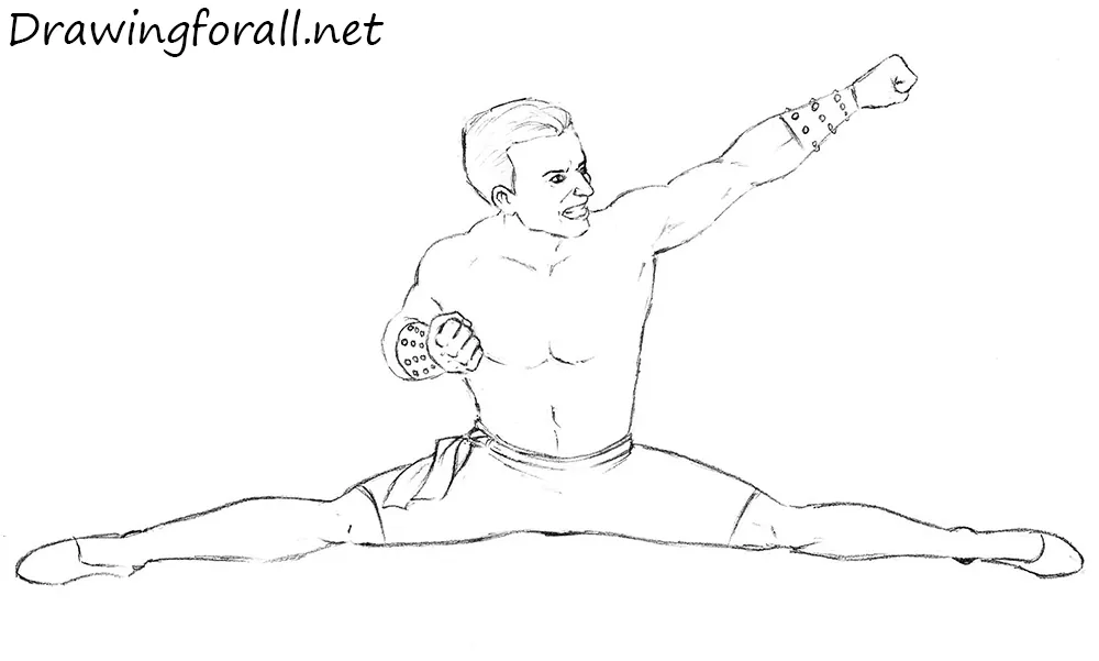 How to Draw Johnny Cage with a pencil