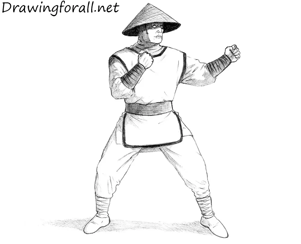 how to draw raiden from Mortal Kombat
