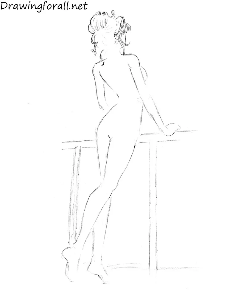 how to draw a girl from back