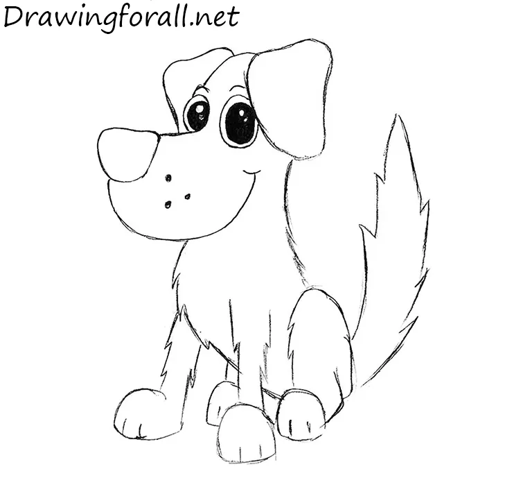 how to draw a dog for kids