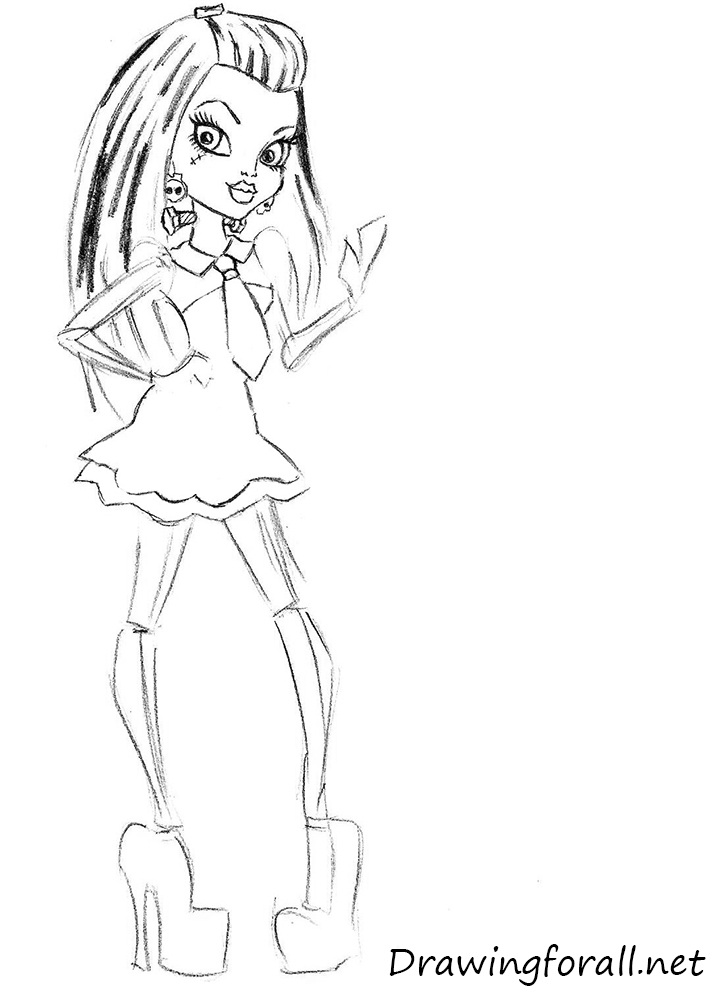 how to draw monster high frankie