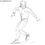 How to Draw a Freestyle Footbag Player