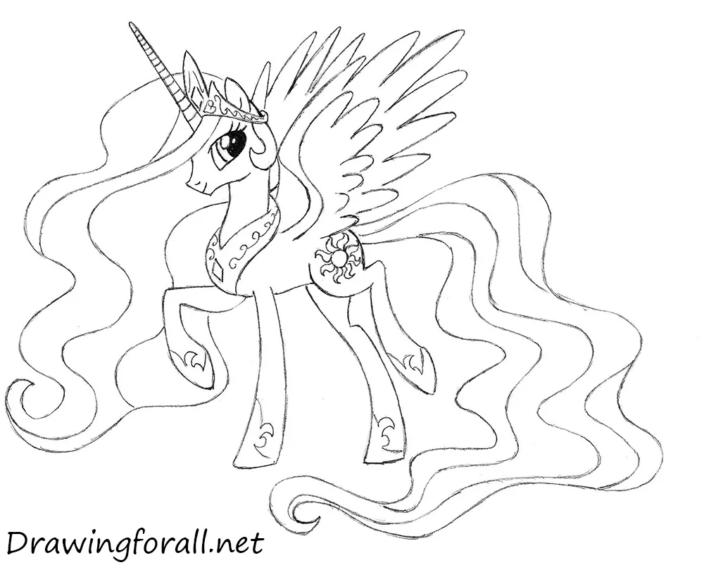 how to draw princess celestia