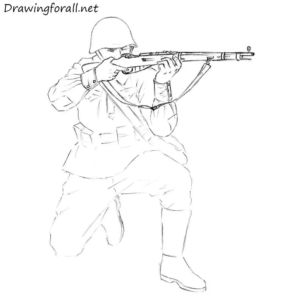 how to draw a soldier