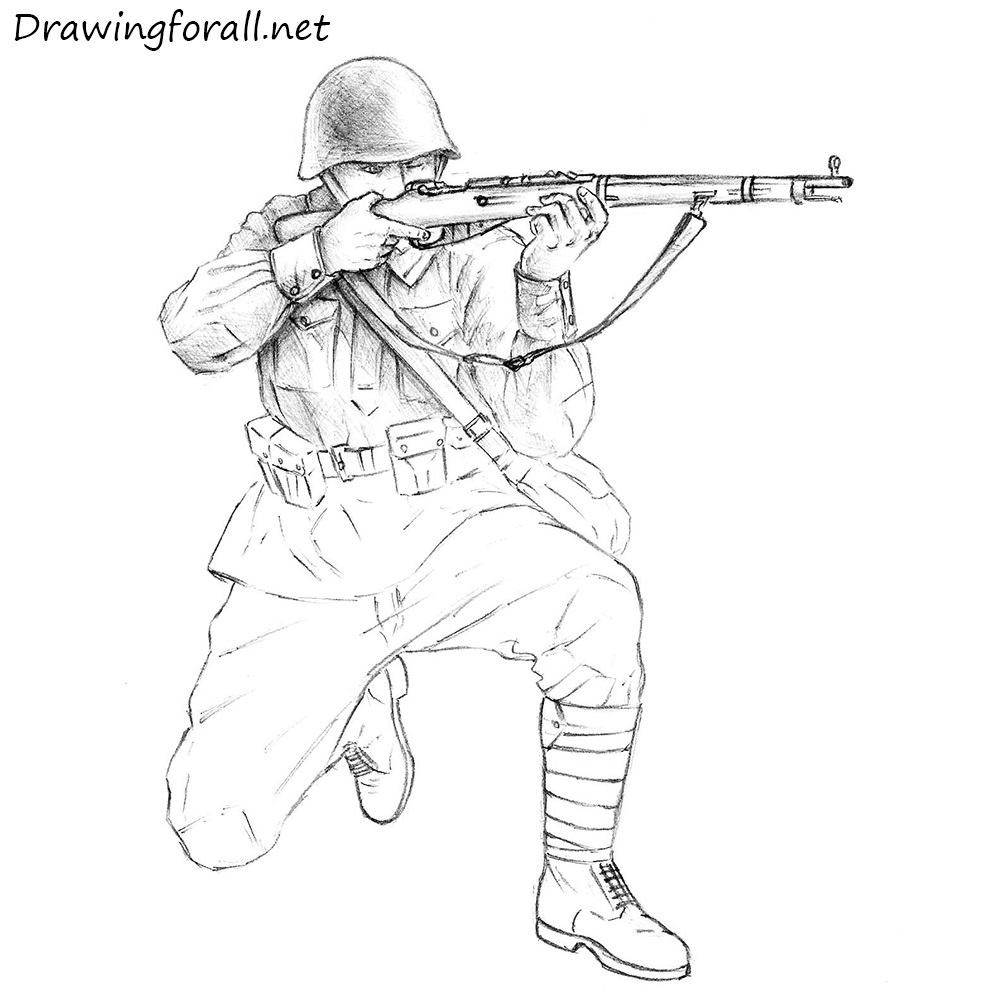 soviet soldier drawing