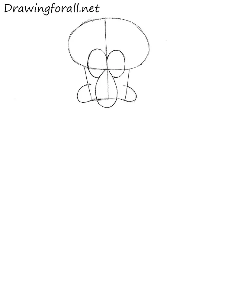 how to draw squidward step by step