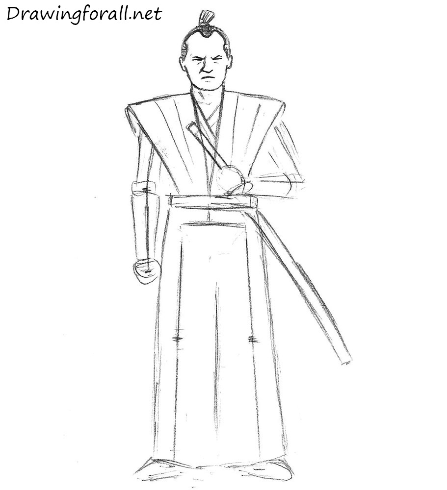how to draw a samurai easy