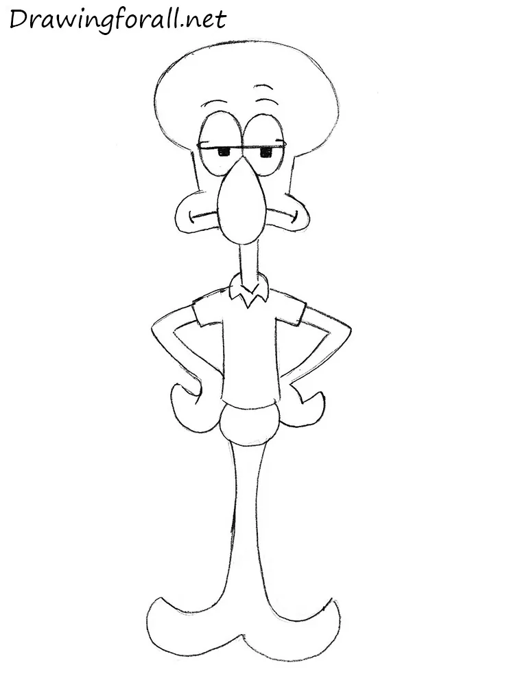 how to draw squidward
