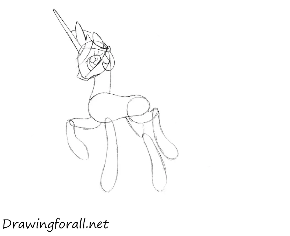 how to draw princess celestia with a pencil