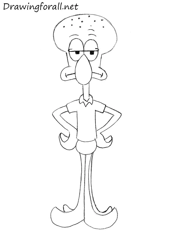 how to draw squidward